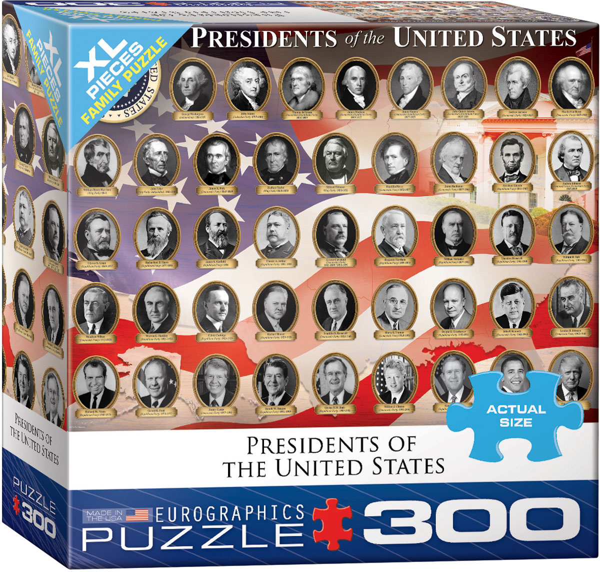 Presidents of the United States 300 Piece Puzzle